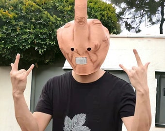 Hilarious Unisex Middle Finger Spoof Mask - Realistic Addition to Halloween Costumes