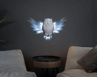 Lámpara de pared Day Owl / Lámpara de pared nocturna LED RGB / Control remoto