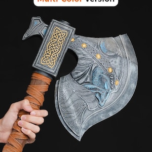 1:1 Replica Viking Battle Axe Hammer | Unique Medieval Leviathan | Detailed Costume Prop | Ancient Cosplay Weapon | GOT GOW Accessory Decor