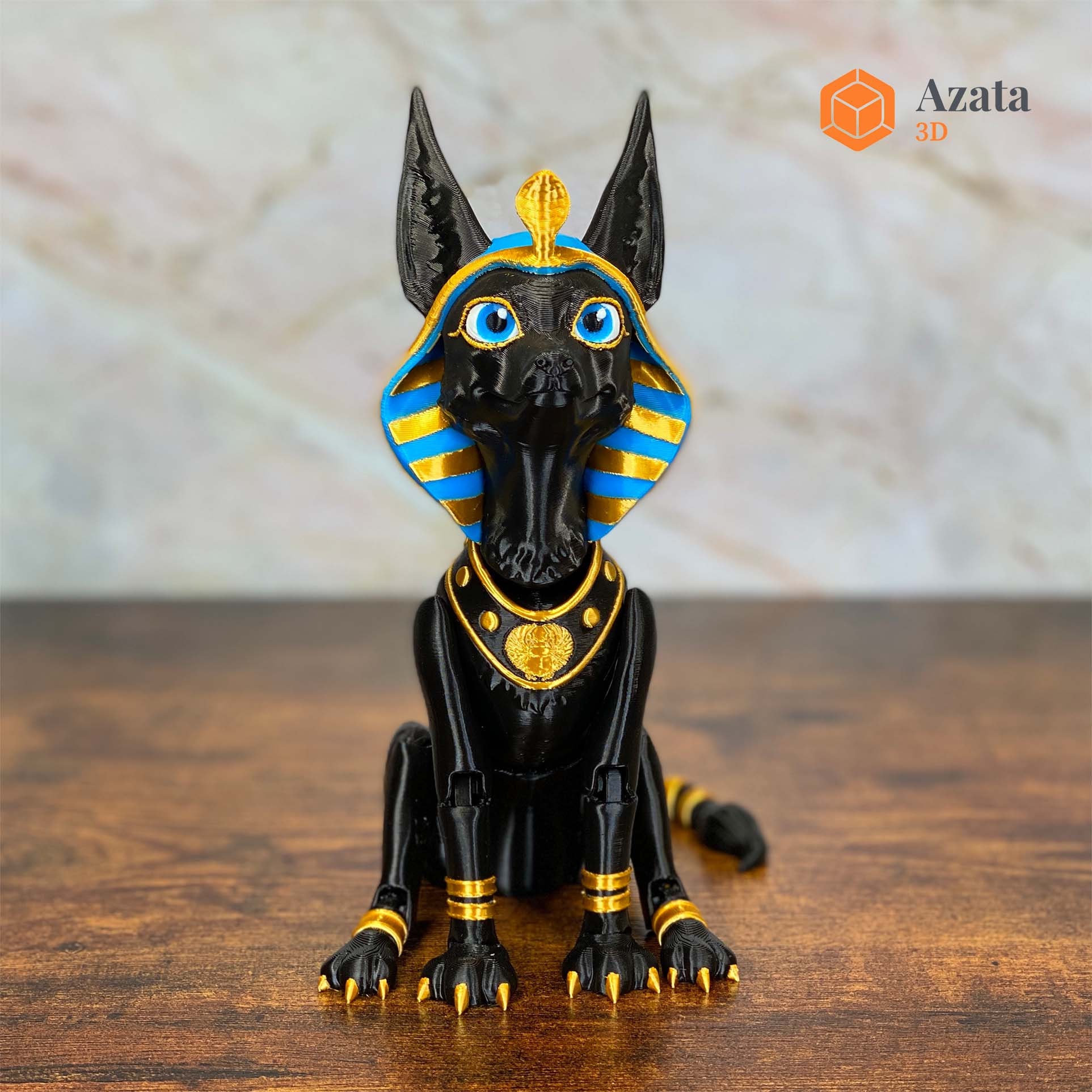 Articulated Egyptian Gods Anubis Jackal Dog | Unique Long Ear Egyption Jackal with Movable Parts