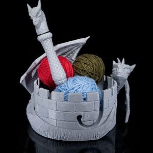 Yarn Keeper Yarn Bowl & Hook Case | Unique Crochet Yarn Holder with Knitting Hook | Yarn Storage Crochet Bowl Knitting for Crocheters
