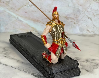 Spartan Warrior Incense Burner Statue – Unique Ancient Greek Decor, Mythology Gift, Functional Art for Home and Office