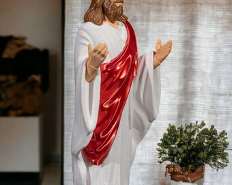 両手を広げたイエス・キリスト像 | 高さ6.1インチの聖人像 宗教的な