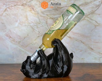 Bear Wine Holder 3D Printed Wine Glass Bottle Holder Wine Rack Home Décor
