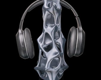Abstract Organic Headphone Stand - 3D Printed Futuristic Desk Holder, Gaming Audio Dock, Custom Color Catalog Options