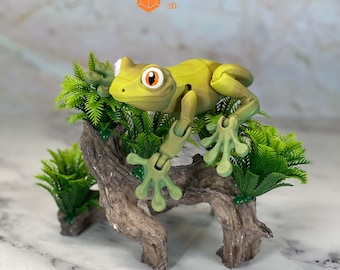 Articulated Tree Frog Magnetic Toy | Realistic Toad Desk Toy | Fridge Magnet Frog