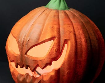 Wearable Creepy Pumpkin Mask | Unique Spooky Party Prop | Jack O Lantern Pumpkin Face Head Mask | Novelty Scary For Party and Trick or Treat