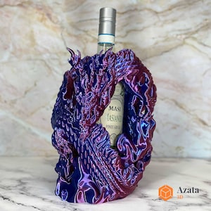 Portabotellas de dragón chino para encimeras de cocina / Botellero de criatura mítica