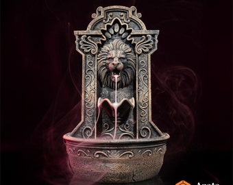 Majestic Lion's Courage Fountain | Unique Backflow Burner