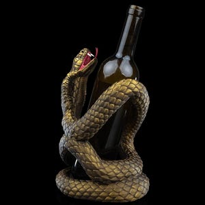 a snake wrapped around a bottle of wine