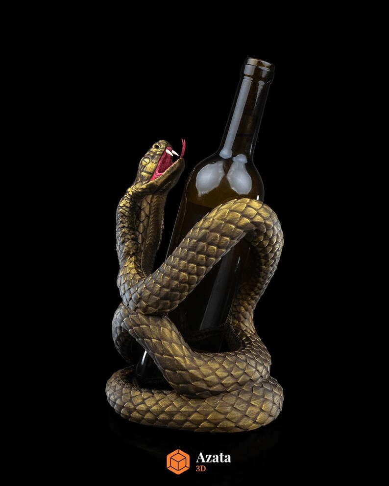 a snake wrapped around a bottle of wine