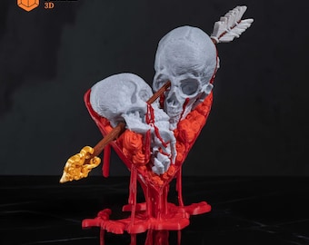 Till Death Do Us Part | Goth Valentine's Day Gift | Skeleton Couple | Skull Home Decor | Unique Skeleton Decoration | Love Skull Gift