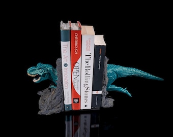 Sujetalibros de dinosaurio T-Rex / Decoración de libros decorativa / Estantería de resina para el hogar / Sujetalibros con pisapapeles / Soportes para sujetalibros / Tope para libros, decoración de escritorio