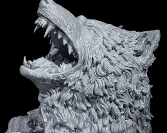 Roaring Wolf Dice Holder - Fantasy Beast D20 Storage Figurine, Tabletop RPG Gaming Accessory Gift for Dungeons & Dragons Lovers