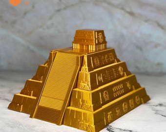 Aztec Pyramid Puzzle Box with Hidden Compartment | Riddle Box Mystery Lock Box to Hide your items
