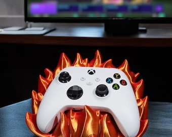 PS5/PS4/XBOX Controller Stand | Fire-Semblance Stand | Unique Console Fire Design | Smartphone & Controller Holder | Flame Gaming Accessory