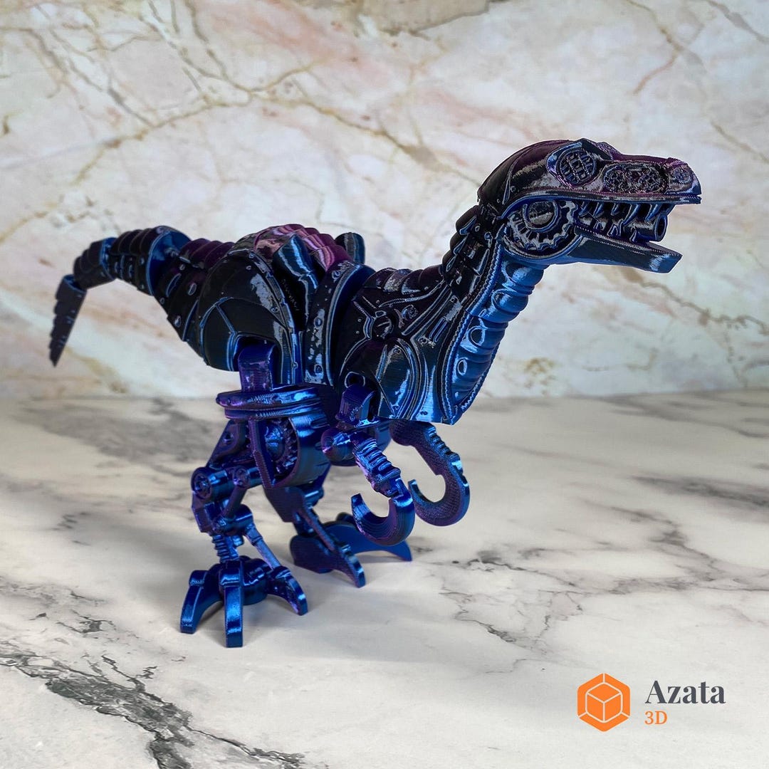 Articulated Jurassic Steampunk Velociraptor | Unique Dinosaur Toy ...