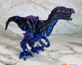 Articulated Jurassic Steampunk Velociraptor | Unique Dinosaur Toy | Jurassic Dino | Raptor Dinosaur Collectables | Steam Punk Velociraptor