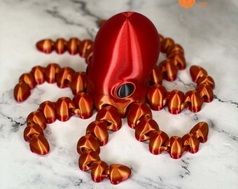 Articulated Octopus | 3D Fidget Animal Toy | Spinning Tentacles | Desk Toy for Stress Relief | ADHD Toy
