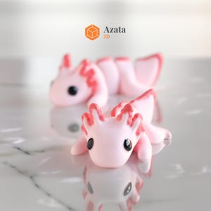 Tiny Axolotl Keychain | Cute Animal Keychain | Couples Keychain | Personalized Custom Keychain Accessory | Articulated Toy Keychain