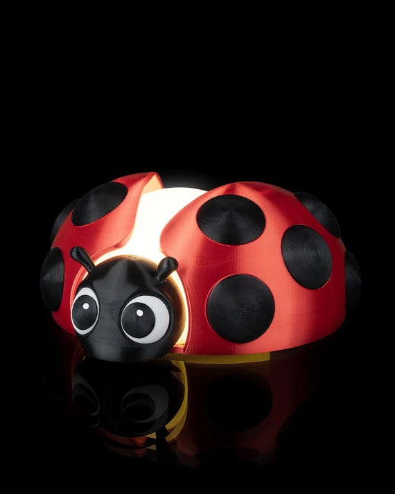 Ladybug Night Light Lamp - Cute Bug Design With LED Glow, Kids