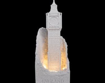 Big Ben Statue, London Clock Tower Miniature Sculpture, England Souvenir Decor, Light Up Landmark Lamp, 15 cm or 25 cm
