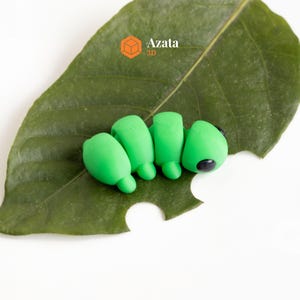 Baby Caterpillar Keychain | Cute Toy Animal Keychain | Couples Keychain | Personalized Custom Keychain Accessory | Tiny Articulated Keychain