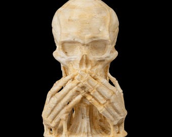 Skulls of Wisdom Zie geen kwaad, hoor geen kwaad, spreek geen kwaad Gotische schedel standbeeld horror decor voor Halloween, bureau, plank griezelig cadeau