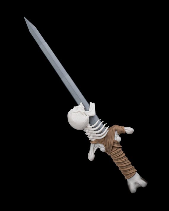 Undead Blade Collapsible Skull Sword Toy, Cosplay Prop, Skeleton