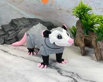 Articulated Wild Republic Opossum Toy | Cute Realistic Life Like Opossum Fidget Toy