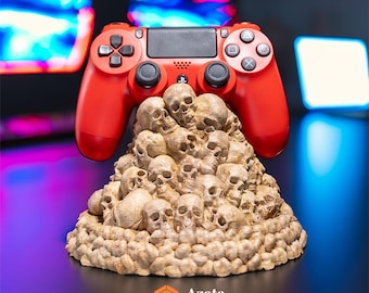 PS5/PS4/XBOX Controller Stand | Fate of the Fallen Stand | Unique Console Skull Design | Smartphone & Controller Holder | Gaming Accessory