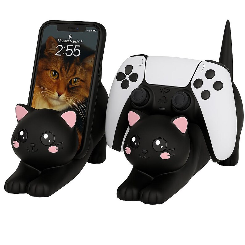 PS5/PS4/XBOX Controller Stand | Cute Cat Stand | Unique Console Kitten Design | Smartphone & Controller Holder | Kitty Gaming Accessory image 4