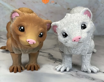 Articulated Ferret Toy With Fully Painted Face, Cute Ferret Toy, Fidget Animal Toy