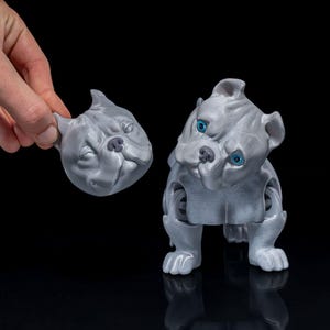 Cane American Bully articolato con [2 facce: sonno e veglia] / Bulldog americano realistico mobile / Regalo commemorativo per gli amanti dei cani e dei cuccioli
