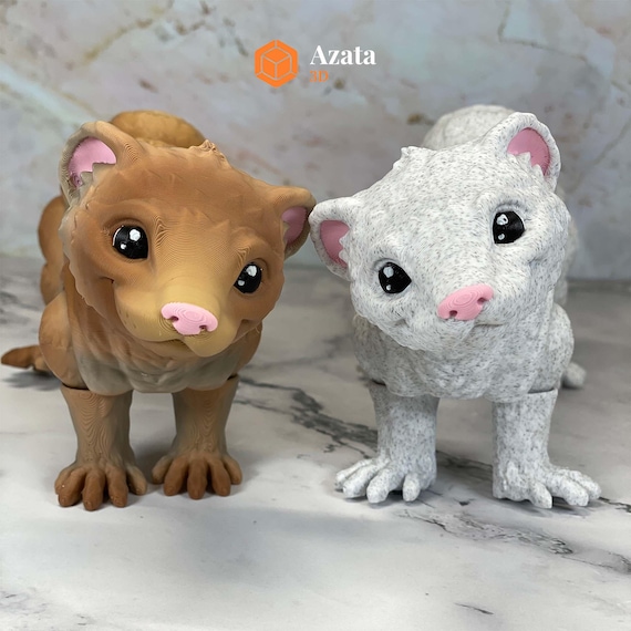 Articulated Ferret Toy with Fully Painted Face | Cute Ferret Toy with Movable Parts | Fidget Animal Toy for Desk & Home Toy | ADHD Toy