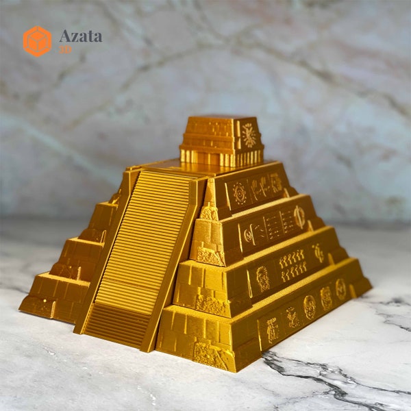 Aztec Pyramid Puzzle Box with Hidden Compartment | Riddle Box Mystery Lock Box to Hide your items