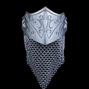 Enchanted Crown of the Umbral Ruler – Regal Headpiece with Ornamental Filigree and Chainmail Veil
