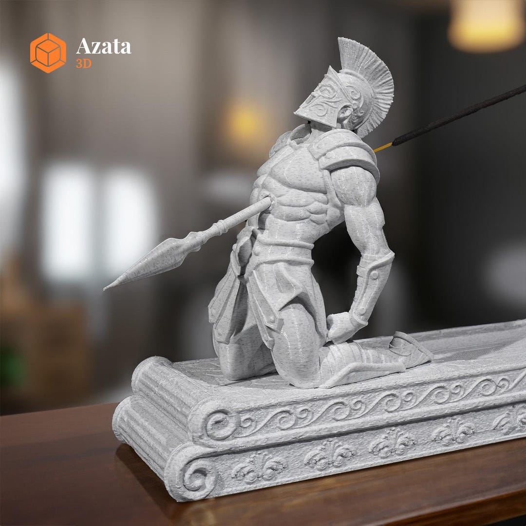 彫刻・オブジェ Richardson CERAMIC INCENSE BURNER Spartan Incense Holder Pierced With Spear | Et Tu Brute