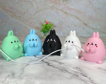 Bunny Cable Holder -  Cord Organizer, Cute Bunny Desk Accessory, Adorable Cable Management and Charging Wire Organizer