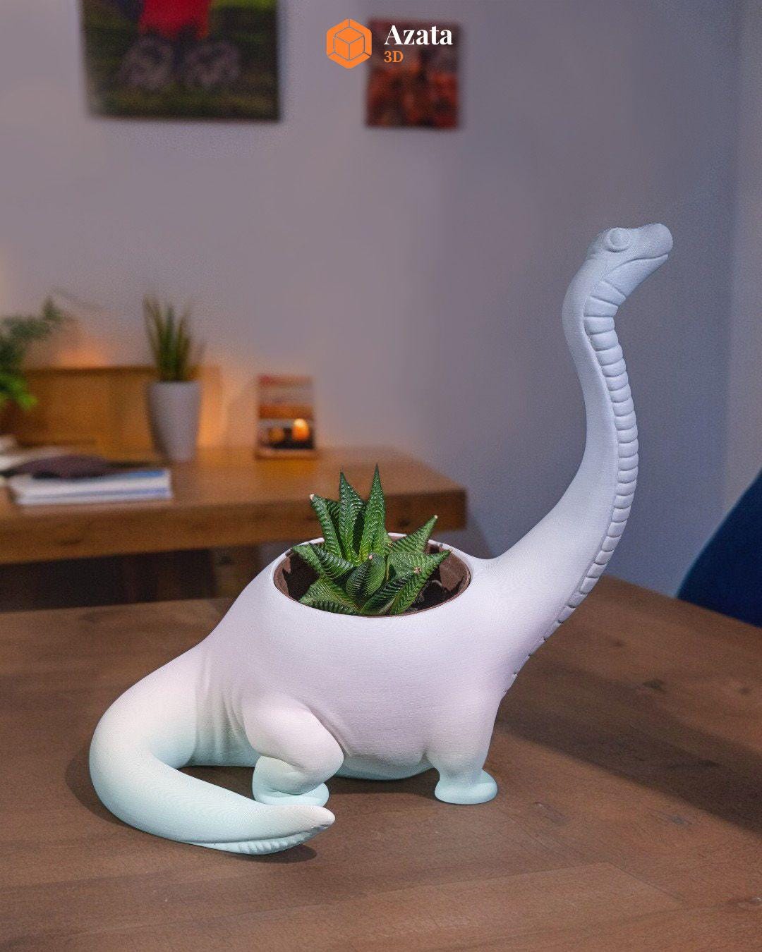 Lot De 2 Pots De Fleurs Dinosaure - Vase Jardinière Enfant - Multicolore