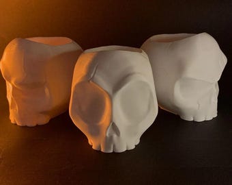 The Tri-Skull Vases 3D Print for Unique Home Décor & Halloween Gift, Skull Flower Vases for Special Halloween Accessory and Candy Storage