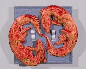 Soulmates Love Dragon Light Switch Cover | Unique Mythical Creature Light Switch Cover for Kids