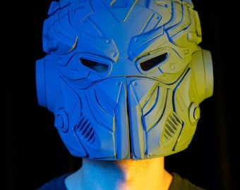 Articulated Lone Wolf Cyber Mask | Unique Futuristic Face Cover | Customizable Cosplay Prop