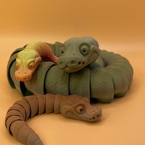 Ball Python Snake 3D Print Toy: A Lifelike, The World&#39;s Most Popular Pet Snake, Articulated Ball Python Snake Toy