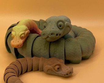 Ball Python Snake 3D Print Toy: A Lifelike, The World&#39;s Most Popular Pet Snake, Articulated Ball Python Snake Toy