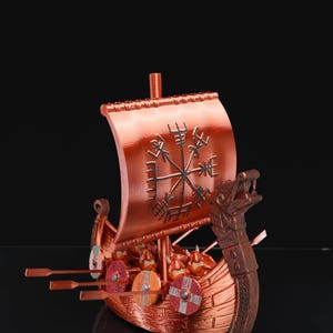 Articulated Drakkar Longship | Unique Viking & Dragon Ship Model | Movable Drakkar Oseberg Replica | Scandinavian Dragon Longship Model