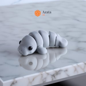 Baby Manatee Keychain | Cute Toy Animal Keychain | Couples Keychain | Personalized Custom Keychain Accessory | Unique Articulated Keychain