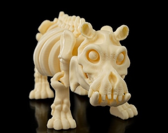 Articulated Skeleton Hippo Decoration | Skeleton Animal Spooky Decor | Hippo Bones for Outdoor Indoor Party Props | Table Yard Décor