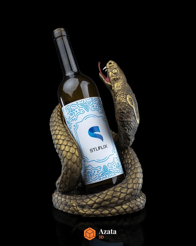 a bottle of wine with a snake on it