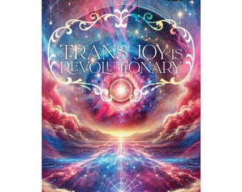 Pósteres verticales mate Trans Joy Is Revolutionary, arte de pared LGBTQ+, decoración inspiradora, regalo para activistas, impresiones coloridas